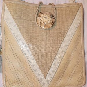 Vintage Handmade White Leather Purse